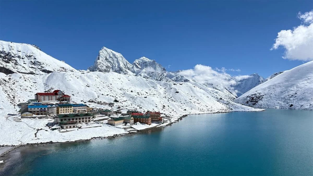 Renjo La Pass Gokyo Lake Trek with Helicopter Return