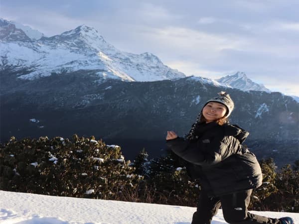 Traveler Enjoy With Snow In Poon Hill